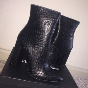 Black High Point Ankle Boots